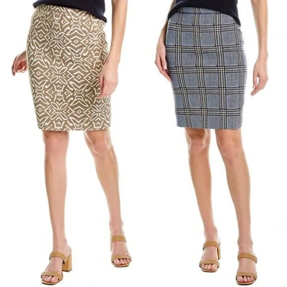J. McLaughlin Dresses & Skirts - J McLaughlin Halle Reversible Skirt Navy Khaki Hilltop Nile Women Size XL
